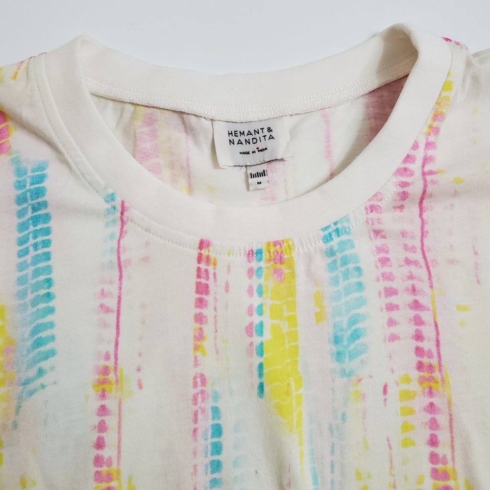 Hemant & Nandita Tie-Dye T-Shirt M Tee Cotton Short Sleeve Crewneck Handmade - Picture 7 of 13
